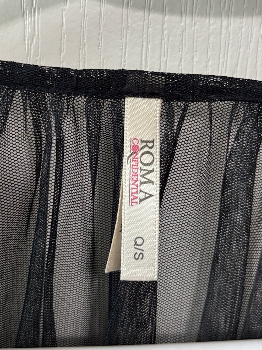 Roma Confidential Hollywood Glam Feather Trim Mesh Robe Black Women’s One Size - Picture 3 of 5